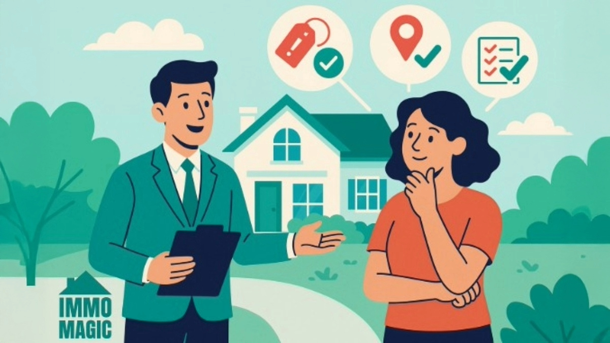 Before and after split screen showing buyer objection solutions through professional 3D staging and virtual renovation with property analysis overlay